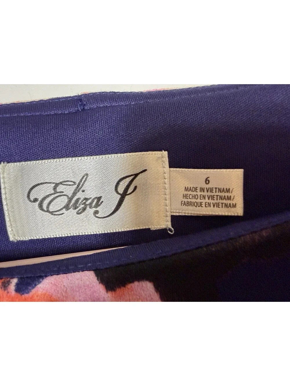 Eliza J Colorful Floral Print Bell Sleeve Shift Dress Career Wedding Guest 6 EUC